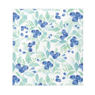 Midsommar Rustic Blueberry Berry Sommar Mönster Anteckningsblock