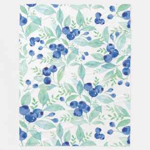 Midsommar Rustic Blueberry Berry Sommar Mönster Fleecefilt