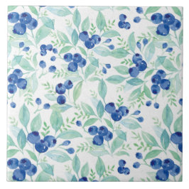 Midsommar Rustic Blueberry Berry Sommar Mönster Kakelplatta