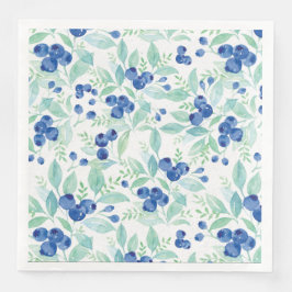 Midsommar Rustic Blueberry Berry Sommar Mönster Pappersservett