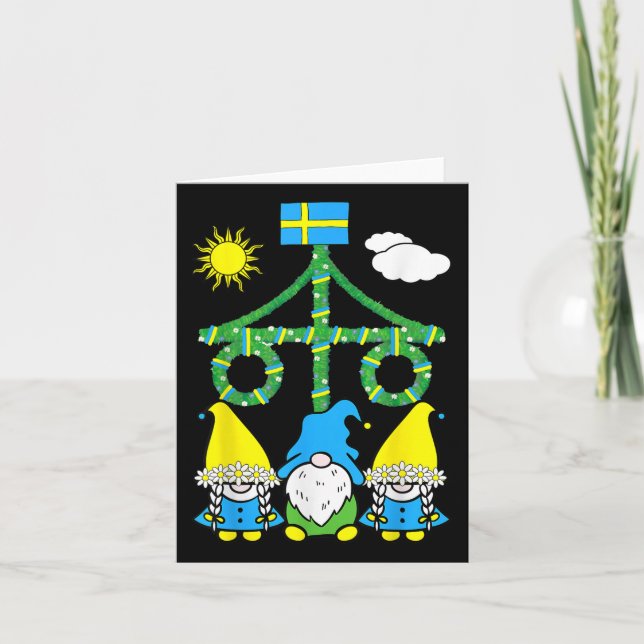 Midsommar Solstice Maypole Midsommar Sverige Kort (Framsida)