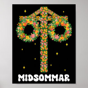 Midsommar Solstice Maypole Midsommar Sverige Poster