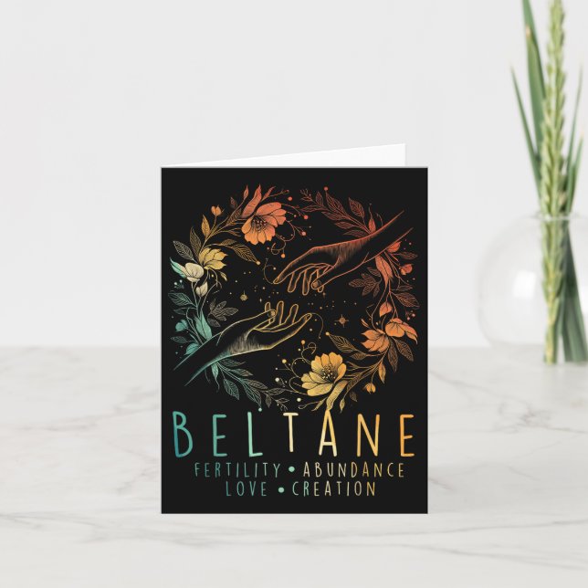 Midsommar Summer Solstice Beltane Fertility Abunda Kort (Framsida)
