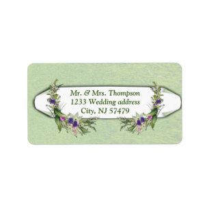 Midsommar Vår blommor Adressetikett