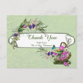 Midsommar Vår blommor Tack Meddelande Vykort