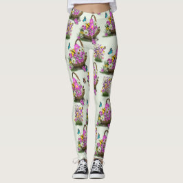 Midsommar Vår-festivalen Flowers Leggings