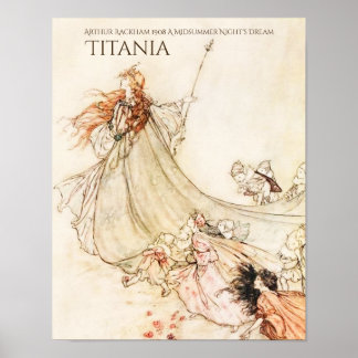 Midsommaren Night's Dream Titania Arthur Rackham Poster