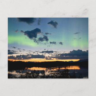 Midsommarens Aurora borealis över Sjö Laberge, Yuk Vykort