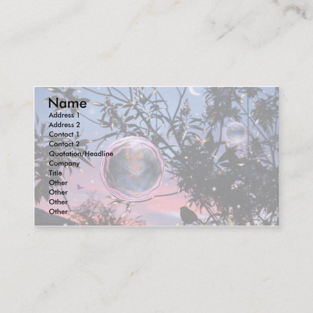 Midsommarens Kväll Fairy Bubbles! Visitkort (Framsida)