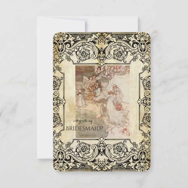 Midsommarkvällens dröm blir du min Bridesmaid? Inbjudningar (Framsida)