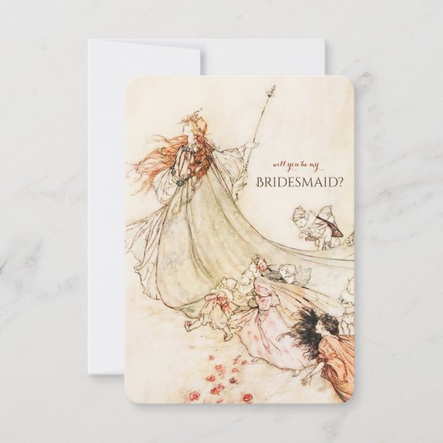 Midsommarkvällens dröm blir du min Bridesmaid? Inbjudningar (Framsida)