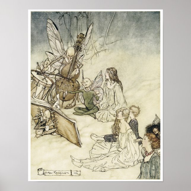 Midsommarnattens dröm, "Och en fairy Sång,", 1908 Poster (Framsidan)