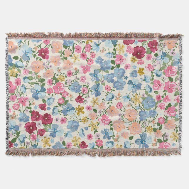 Midsommarskugga, blomningsanläggning mönster. filt (Framsidan)