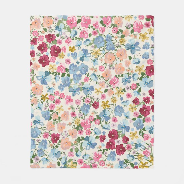 Midsommarskugga, blomningsanläggning mönster. fleecefilt (Framsidan)