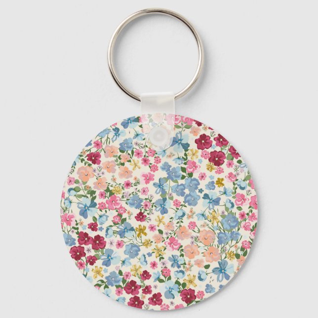 Midsommarskugga, blomningsanläggning mönster. nyckelring (Framsida)