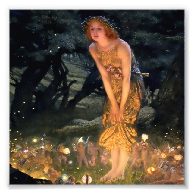 “Midsummer Eve” by Edward Robert Hughes Fototryck (Framsidan)