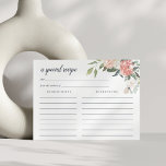 Midsummer Floral Recipe Card Vykort<br><div class="desc">Blush pink and sage green watercolor floral recipe card that matches our elegant Midsummer floral bridal shower invitations.</div>