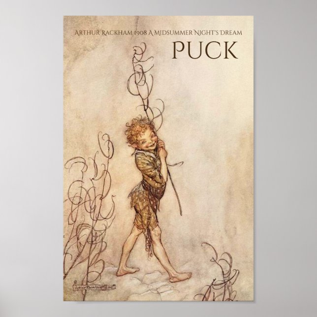Midsummer Night's Dream Puck Arthur Rackham Poster (Framsidan)