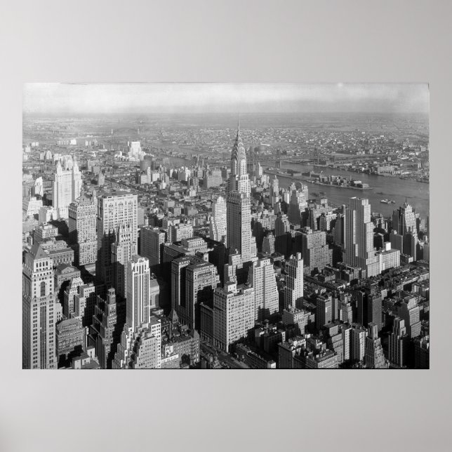 Midtown Manhattan New York City NY 1932 Poster (Framsidan)