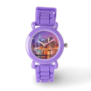 Midtown Manhattan på natten med välde Stae Armbandsur
