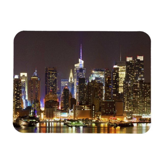 Midtown Manhattan sett från Weehawken New jersey Magnet (Horisontell)