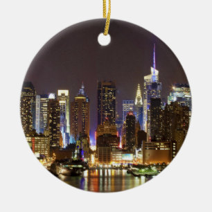 Midtown Manhattan som ses från nya Weehawken - Julgransprydnad Keramik