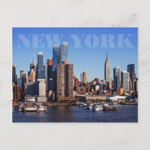 Midtown Manhattans stadsbild från Hudsonfloden Vykort