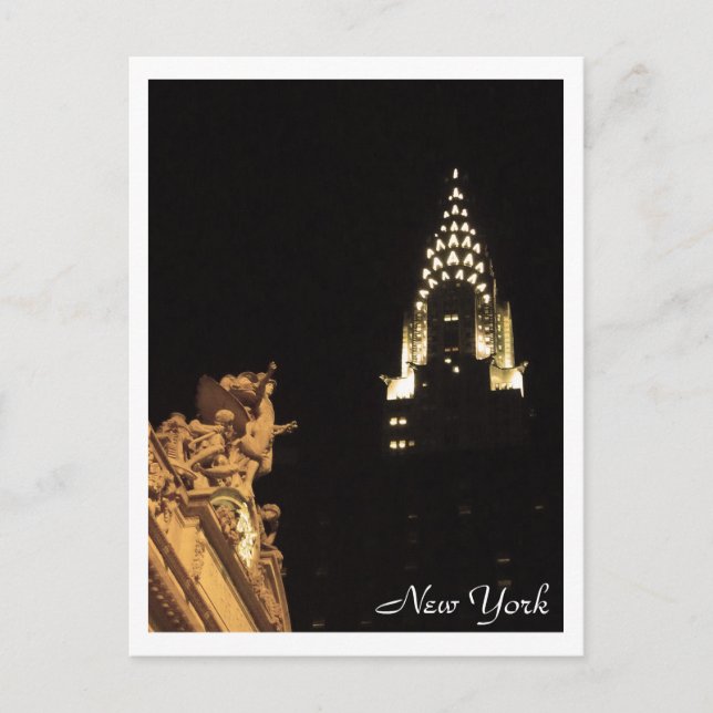 Midtown Sights: Grand Central och Chrysler Vykort (Framsida)