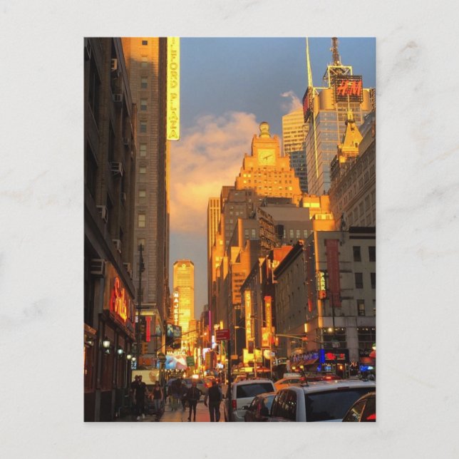 Midtown Sunset New York City NYC Photo Postcard Vykort (Framsida)