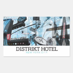 Midtown Väster NYC Sticker Rektangulärt Klistermärke