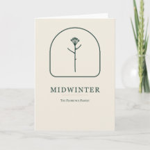 Midvinter Minimalistisk Linje Konst Julkort