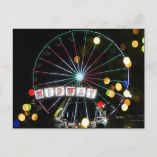 Midway Ferris Wheel på natten (det stora E-postkor Vykort
