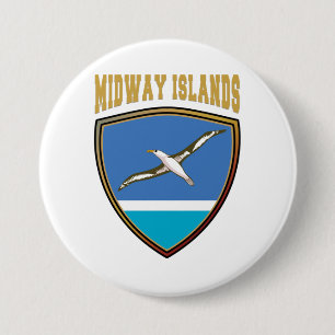 Midway Islands Flagga Shield Knapp