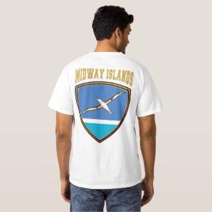 Midway Islands Flagga Shield T-Shirt