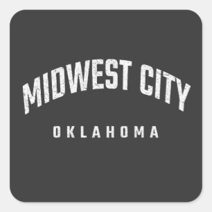 Midwest City Oklahoma OK Fyrkantigt Klistermärke