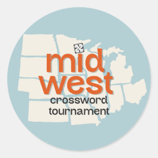 Midwest Crossword Tournament Stickers Runt Klistermärke