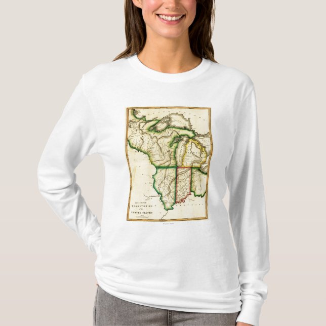 Midwest i den eniga StatesPanoramic kartan T-shirt (Framsida)