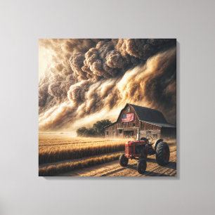 Midwest Underbar Plains Farm in a Dust Storm Canvastryck