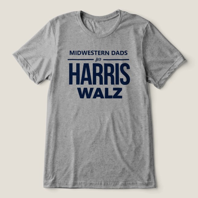 MidWestern Pappor för Harris Walz T Shirt (Design Framsida)