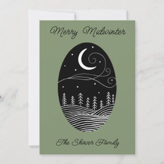 Midwinter Moon med Foto Platt Julkort
