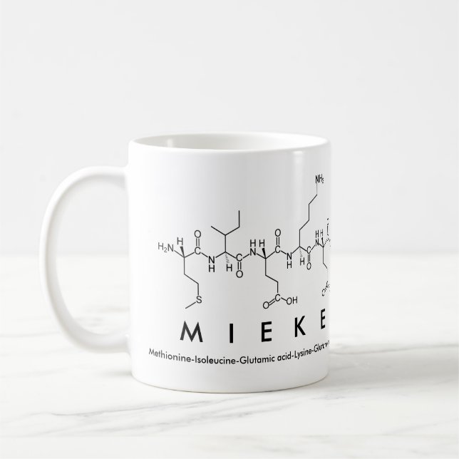 Mieke peptide namn mugg (Vänster)