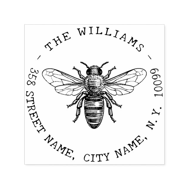Miel Abeille Nom de Famille Självfärgande Stämpel (Design)