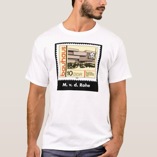 Mies skåpbil der Rohe DDR Stämpling Tshirt Tee (Framsida)