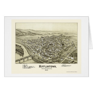 Mifflintown panorama- karta för PA - 1895 Hälsningskort