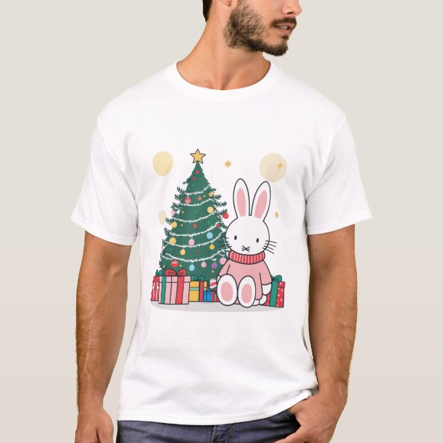 Miffy on Christmas Morning  T Shirt (Framsida)