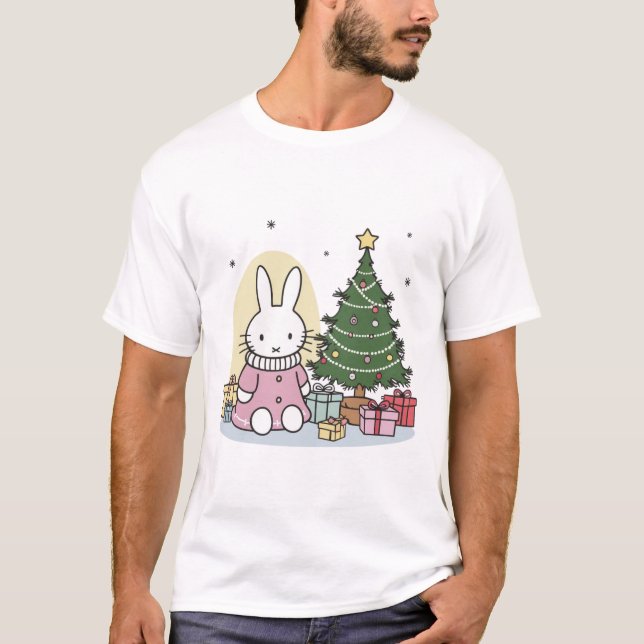 Miffy on Christmas Morning T Shirt (Framsida)