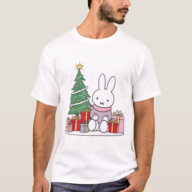 Miffy on Christmas Morning T Shirt (Framsida)