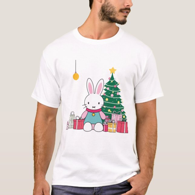 Miffy on Christmas Morning  T Shirt (Framsida)