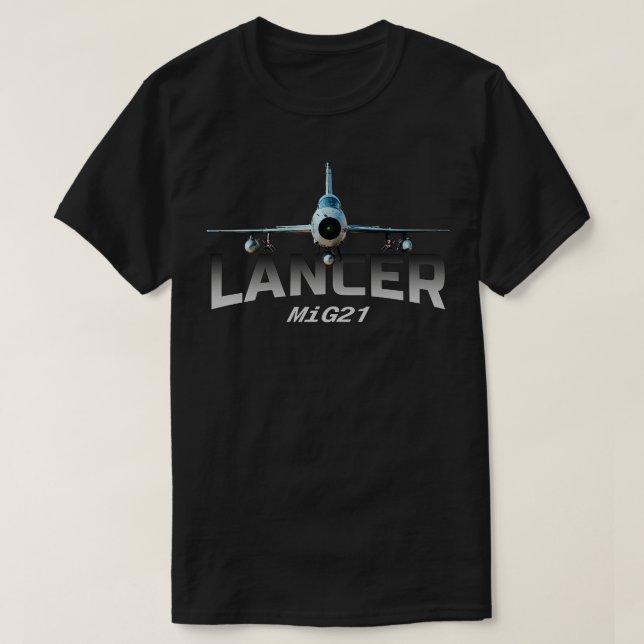 MiG21 Lancer Jet Fighters T Shirt (Design framsida)