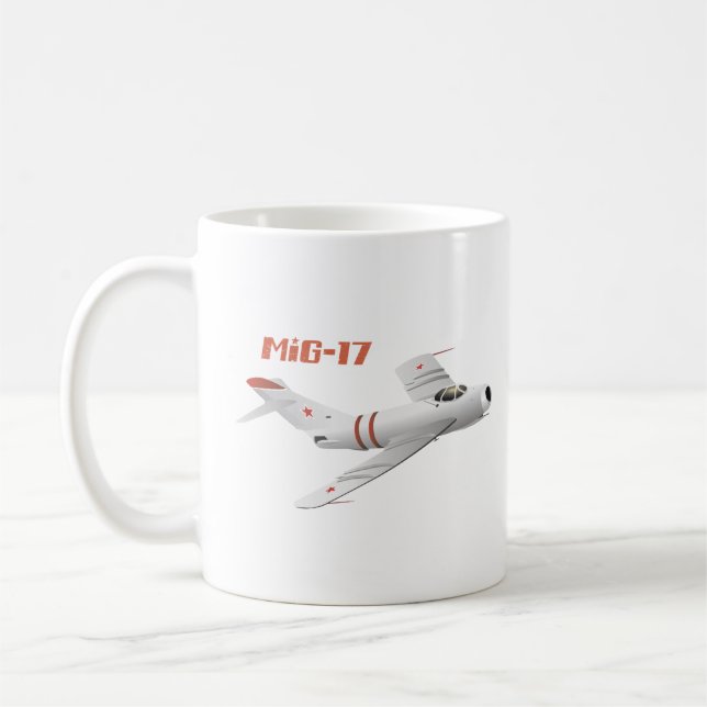 MiG-17 Sovjetunionen Jet Fighter Kaffemugg (Vänster)